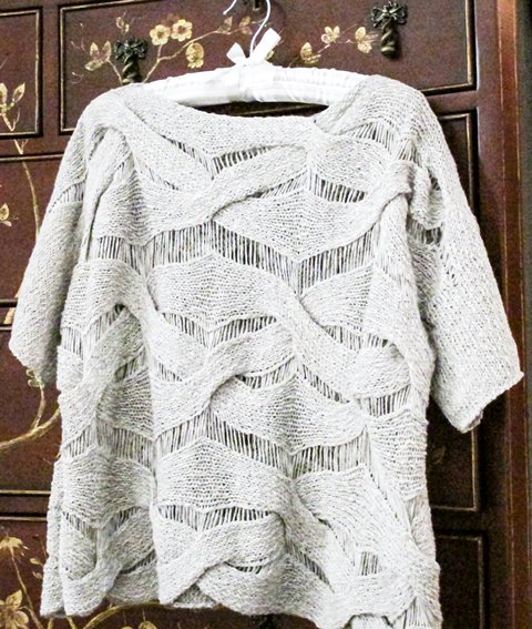 pullover, summer top, cables, drop stitch, worsted