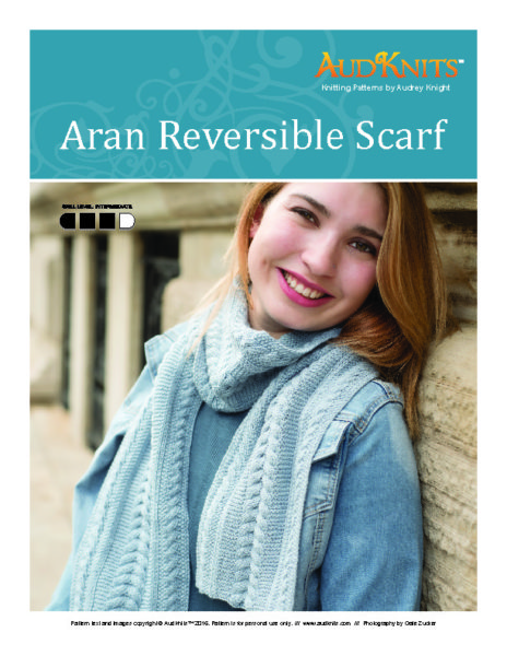 Aran reversible scarf