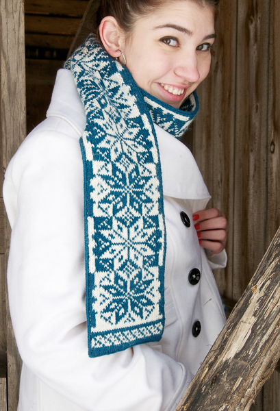 dk weight Let It Snow Scarf