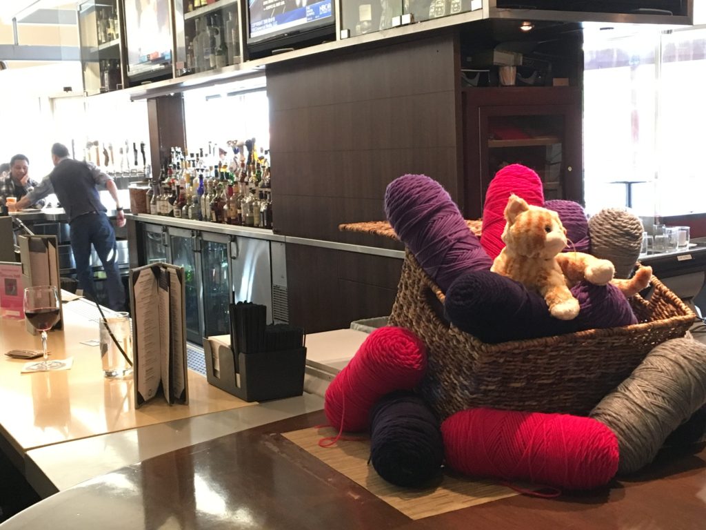 Stitches West bar, yarn